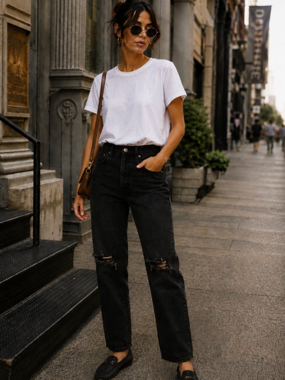 Aritzia Denim Forum The Joni High Rise Loose Jeans Black Size 23 Relaxed Chic